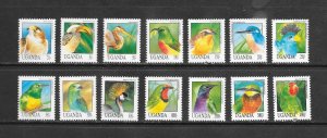BIRDS - UGANDA #1064-76A  MNH