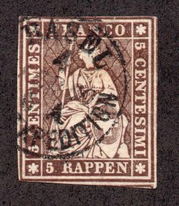 Switzerland Scott #36a Stamp - Used Single