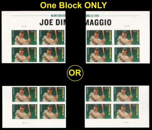 US 4697a MLB Joe Dimmaggio imperf NDC plate block MNH 2012