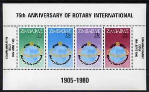 ZIMBABWE - 1980 - Rotary International - Perf Souv Sheet - Mint Never Hinged