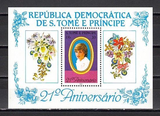 St.Thomas, Scott cat. 657. Lady Diana`s Birthday s/sheet. Orchid in Label.