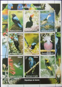 Guinea MNH S/S Gorgeous Birds 1998 9 Stamps