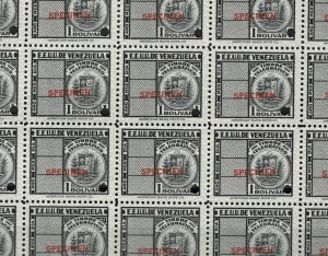 VENEZUELA ABNCo. TELEGRAPH Stamps 1B *SPECIMEN* BLOCK {20} Mint UMM MNH MF147