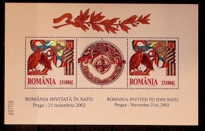 ROMANIA Sc 4553 NH MINISHEET OF 2002 - NATO