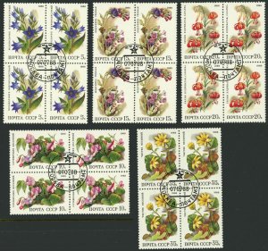 USSR Russia #5687-5691 Deciduous Forests Flowers First Day Issue CTO Postmark NH