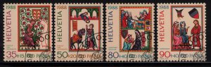 Switzerland B542-B545 used stamps superb cancels Pro Patria 1988