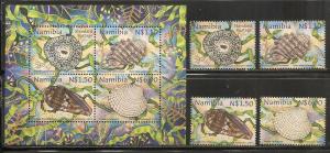 Namibia 903-6a 1998 Shells set and s.s. MNH