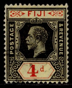 FIJI GV SG131c, 4d black & red/pale yellow, FINE USED. Cat £14. DIE I