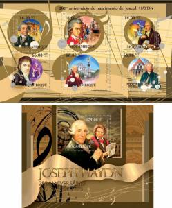 Classic Music Joseph Haydn Composers Komponisten Mozambique MNH stamp set