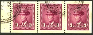 CANADA #252 USED STRIP OF 3