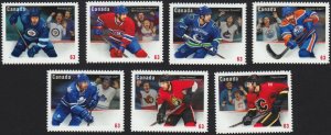 DIE CUT = CANADIAN NHL TEAM JERSEY = set of 7 = MNH CANADA 2013 #2670i-76i