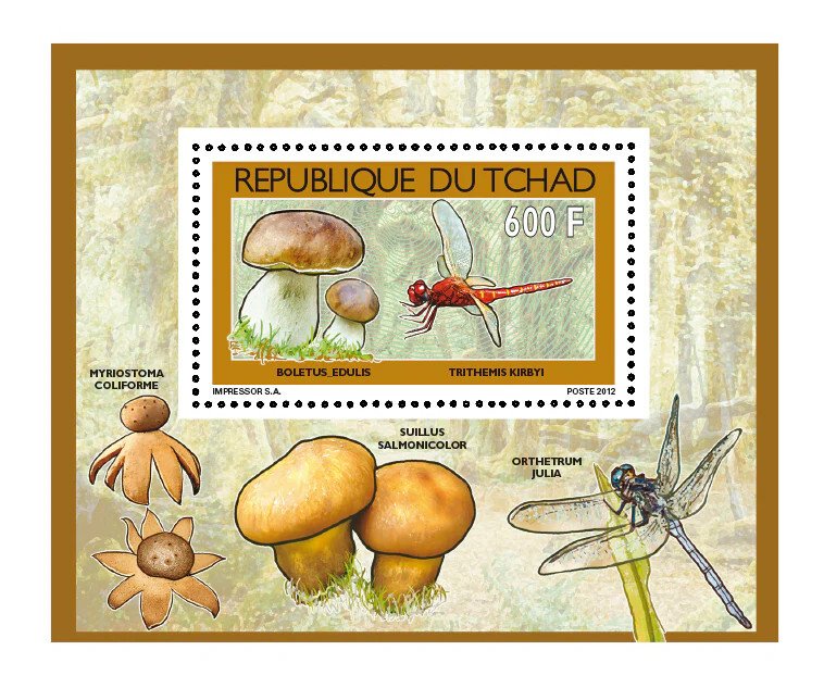 Chad 2012 Perf. Mushrooms & Insects (2) Full No. 2547 A- 2550 A - BL. 431 - 434-