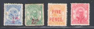 1893 Tonga - Stanley Gibbons n. 15/18 - MH*