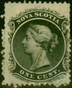 Nova Scotia 1860 1c Black SG18 Good Used