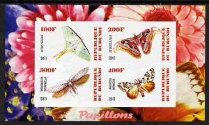 Burundi 2011 Fauna of the World - Butterflies #4 imperf s...