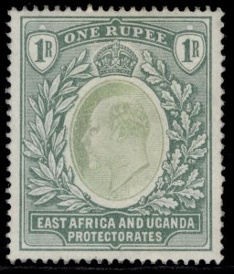 EAST AFRICA and UGANDA EDVII SG26, 1r green, LH MINT. Cat £38.