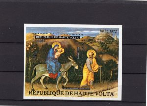 UPPER VOLTA 1972 CHRISTMAS PAINTINGS S/S MNH