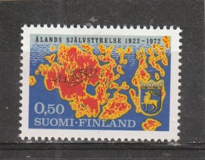 Finland  Scott#  516  MH  (1972 Map and Arms of Aland)