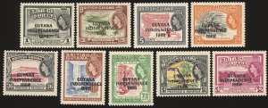 GUYANA Scott 7,8,10,13-18 VF+/NH - 1967 Guyana Independence Partial Set