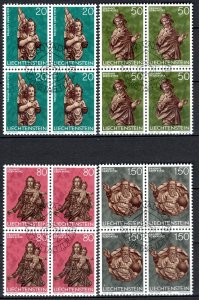 Liechtenstein Scott # 632 - 635, used, first day cancellation, b/4 each