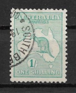 1913 Australia Sc10 1sh Kangaroo used