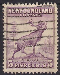 Newfoundland 1932 KGV 5ct Maroon Caribou SG 213 ( M1037 )