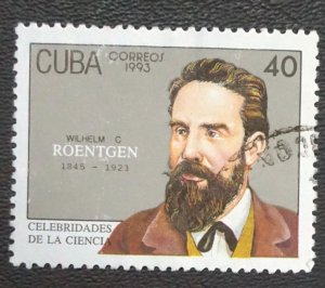 CUBA Sc# 3490 Scientist WILHELM ROENTGEN  40c  1993  used / cto