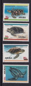 Aruba   #126-129   MNH  1995 turtles