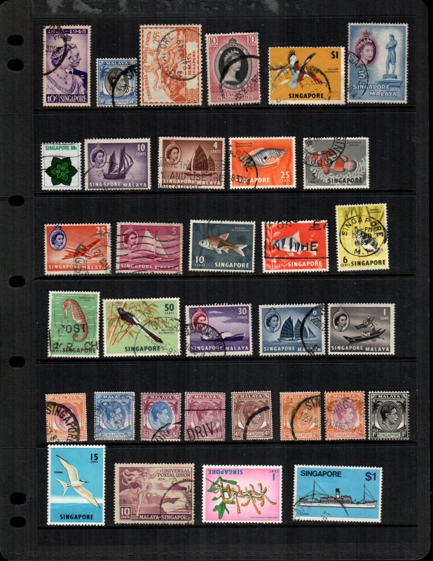 Singapore  33  different mint hinged and used