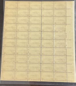 801 Puerto Rico Territory MNH 3 c Sheet of 50 1937