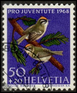 Switzerland B381 - Used - 50c + 20c Firecrests (1968) (cv $0.80)