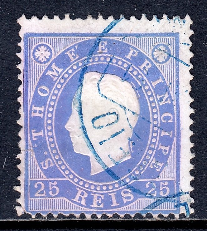 St. Thomas and Prince Islands - Scott #18 - Used - See description - SCV $1.60