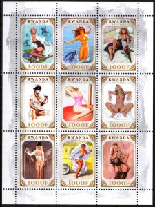 Rwanda 2022 Nudes Erotic Art III Sheet MNH
