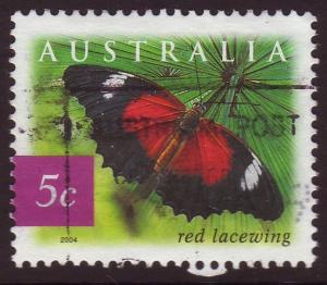 Australia 2004 Sc#2235 5c Red Lacewing Butterfly, Wildlife USED.