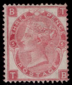 GB QV SG103, 3d rose plate 5, M MINT. Cat £525. TB