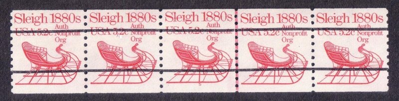 PNC5 5.2c Sleigh 5 P/C NG US #1900a MNH F-VF