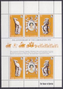 1978 Gambia 371-373KL 25 th anniversary of the coronation of Elizabeth II