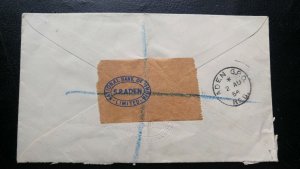 RARE ADEN 1954 “NATIONAL BANK OF INDIA” REGISTERED COVER TO UK WITH BANK SEALING