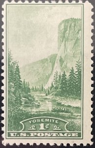 Scott #740 1934 1¢ National Parks Yosemite unused HR