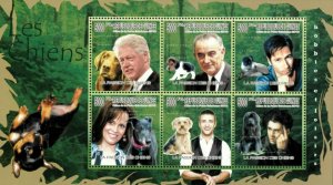 Guinea 2010 - Dogs of Celebrities, Pets - Sheet of 6 Stamps - MNH