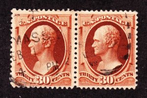 US 217 30c Hamilton Used Pair VF SCV $260