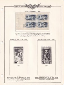 Scott #1182-1246-1258-1261-1262 (5) Plate Block of 4 Stamps - MNH