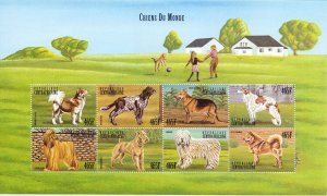 Central African Republic. 1999. 2316-25 bl628. Dogs. MNH. 