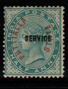 INDIA-PATIALA SGO1 1884 ½a BLUE-GREEN TONED MTD MINT