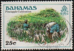 Bahamas 473 - Used - 25c Pineapple Cultivation (1980) (cv $2.40)