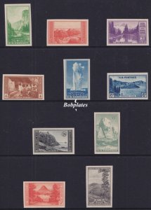 BOBPLATES #756-65 Farley Parks Imperf XF NH SCV=$16