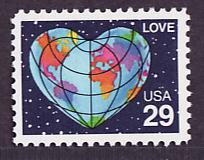 2535A Love, Heart Globe mint single