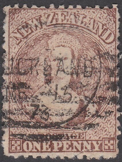 NEW ZEALAND 1870 Chalon 1d brown SG132 used................................790