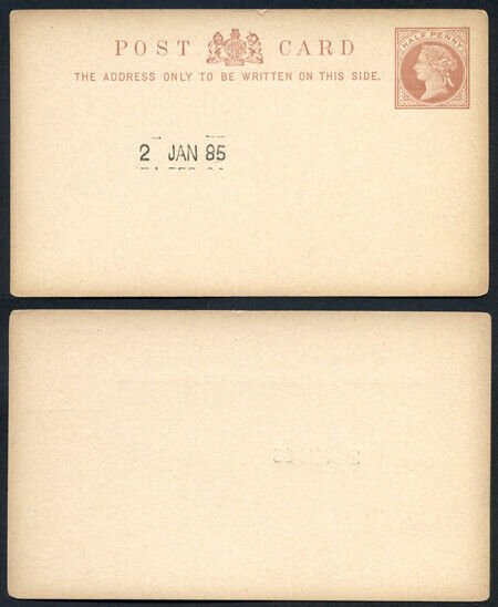 Essay for the 1/2d Postcard Handstamped 2 Jan 1885