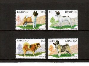 Lesotho 1999 - Dogs Pets - Set of 4 Stamps - Scott #1169-72 - MNH